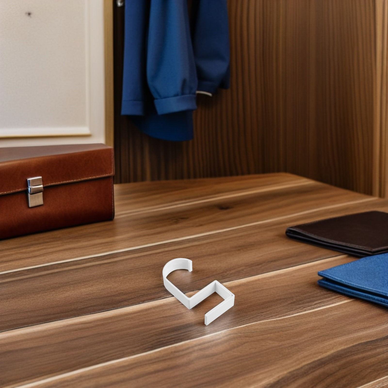 Desk Organizer - 2個入り デスク用バッグフック、テーブルの端に取り付けられる収納オーガナイザー、穴あけ不要、多目的バッグハンガー、バックパック、ハンドバッグ、鍵、カップなどに使用可能、ホワイト