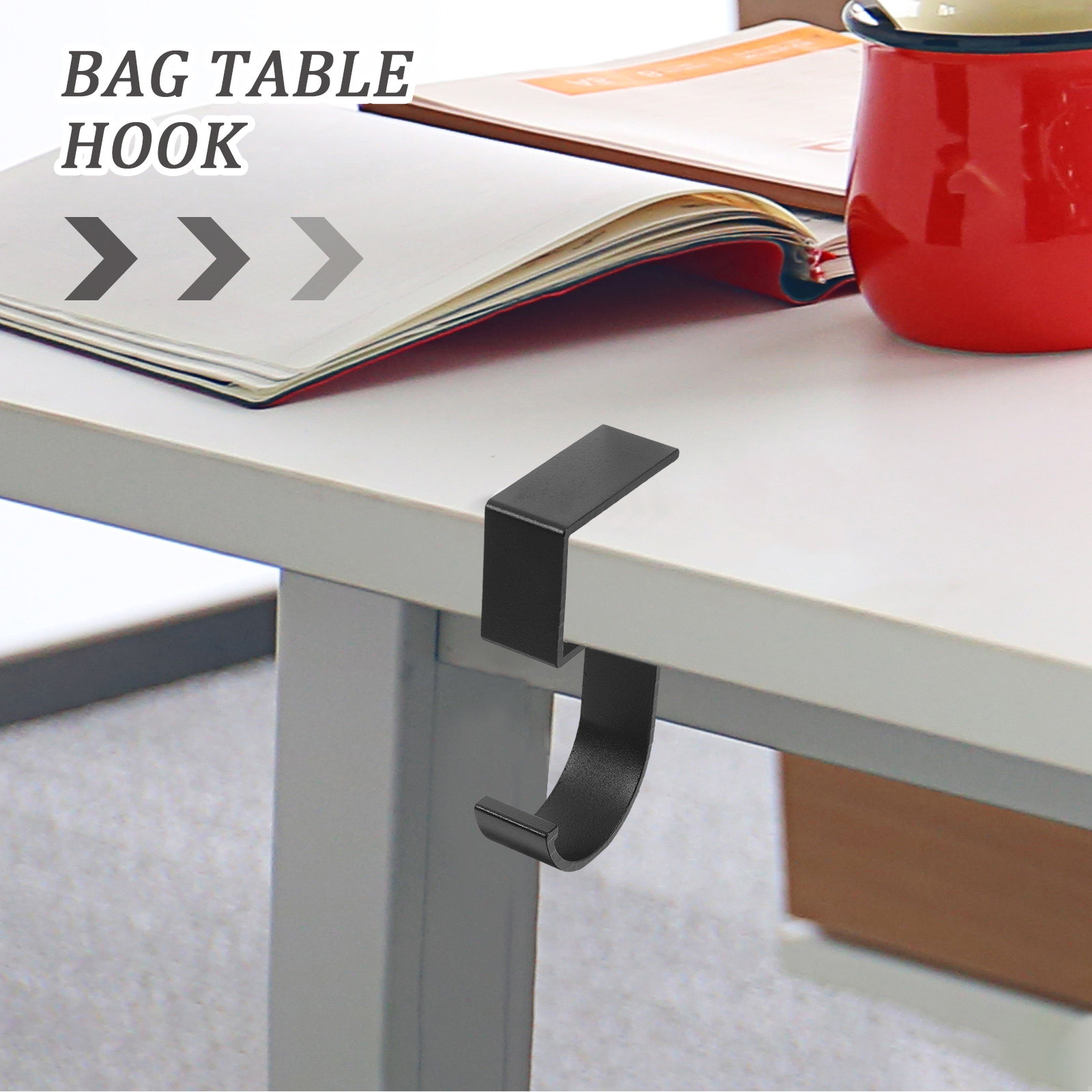 2個入り、穴あけ不要の吊り下げフック。テーブルサイドに取り付 - Desk Organizer のレビューと価格