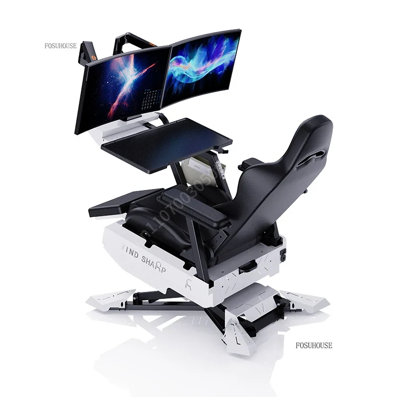 リクライニングゲーミングステーションコックピット、人間工学に - Monitor Stand のレビューと価格
