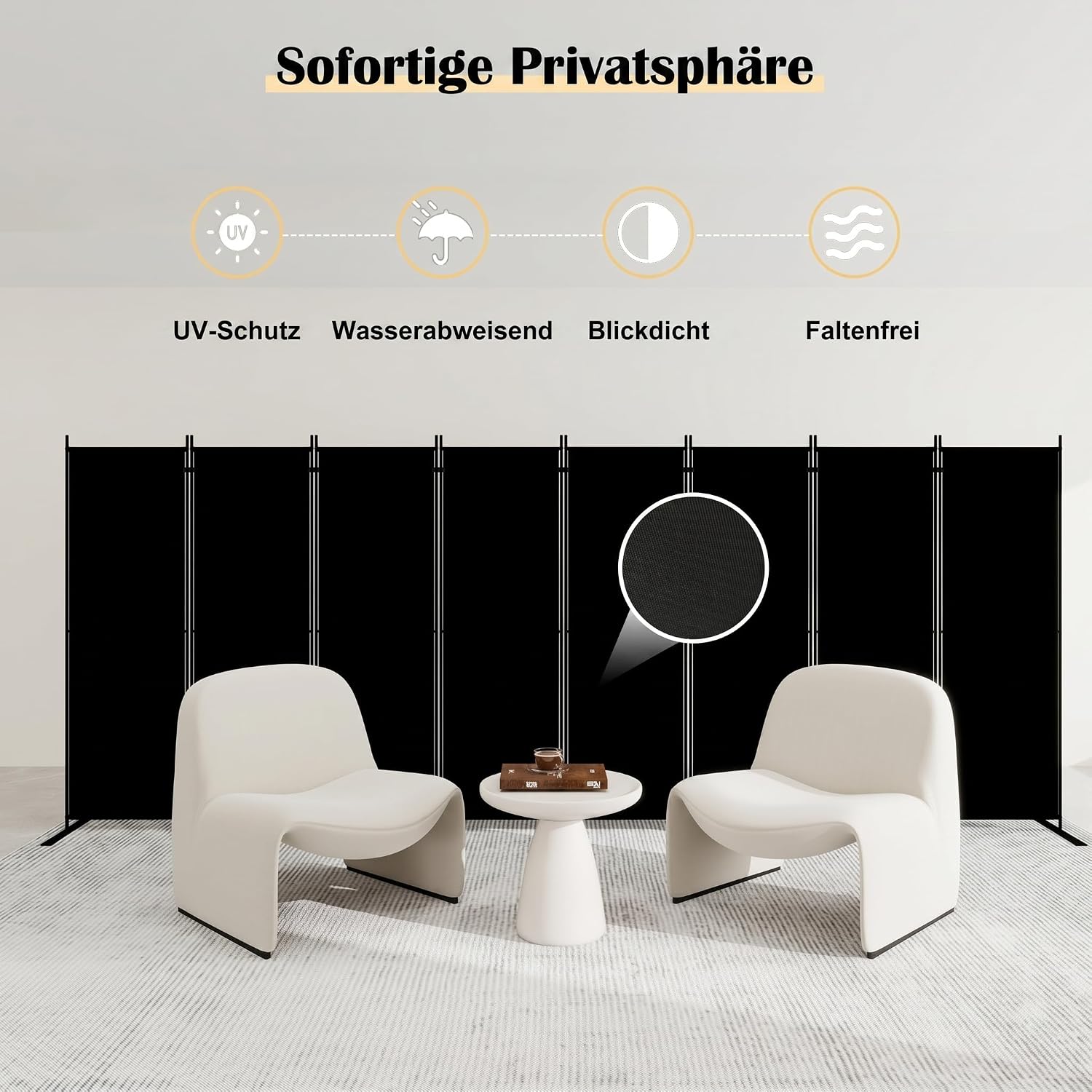 8枚パネル折りたたみ式ルームディバイダー、高さ6フィート、ポ - Partition Screen Divider のレビューと価格