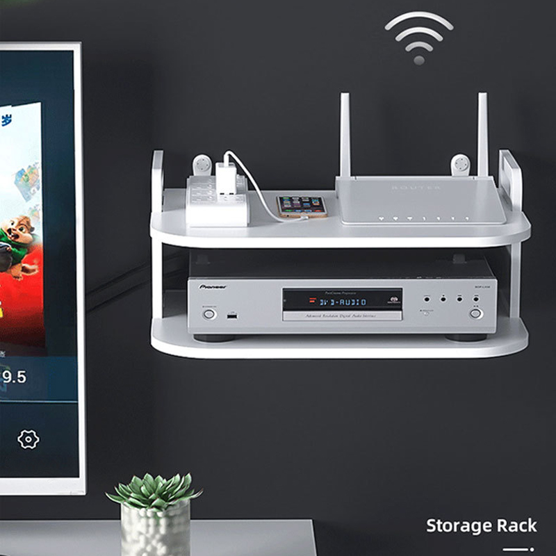 壁掛け式ルーターケーブルオーガナイザーシェルフ、通気性のある - Desk Organizer のレビューと価格