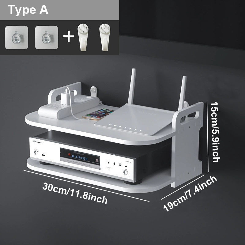 壁掛け式ルーターケーブルオーガナイザーシェルフ、通気性のある - Desk Organizer のレビューと価格