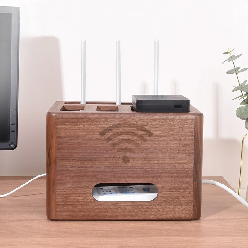無垢材製のケーブル収納ボックス。ルーター、モデム、Wi-Fi - Desk Organizer のレビューと価格