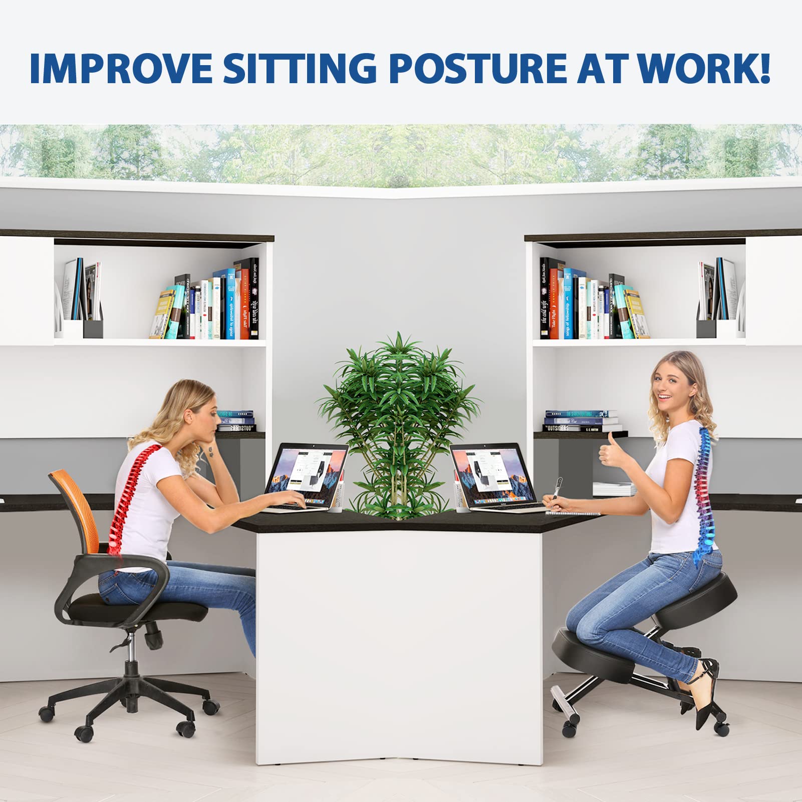 オフィス用のエルゴノミクスニーリングチェア、家庭およびオフィ - Office Stool のレビューと価格