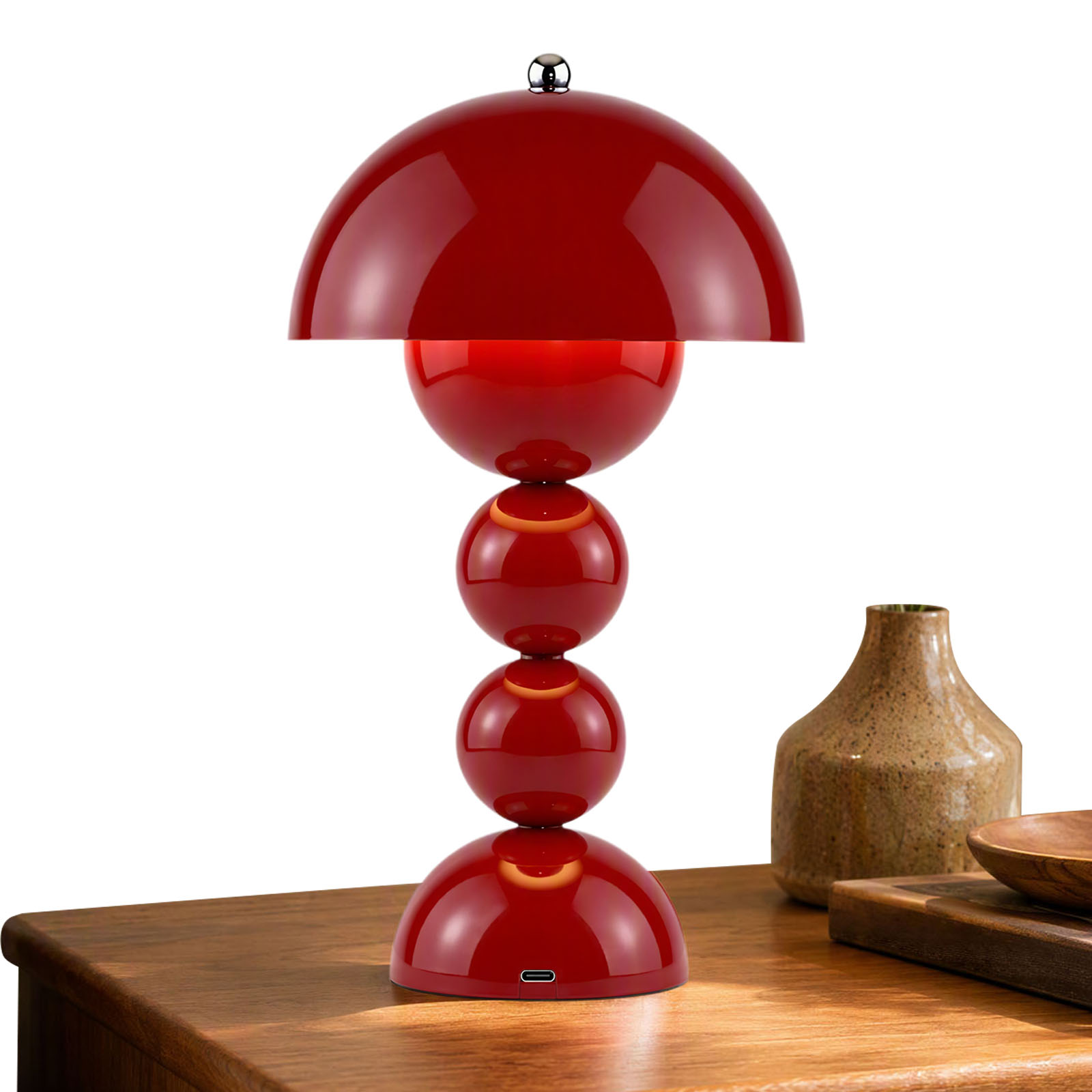 きのこ型の花柄テーブルランプ。USB充電式LEDデスクライト - Desk Lamp のレビューと価格