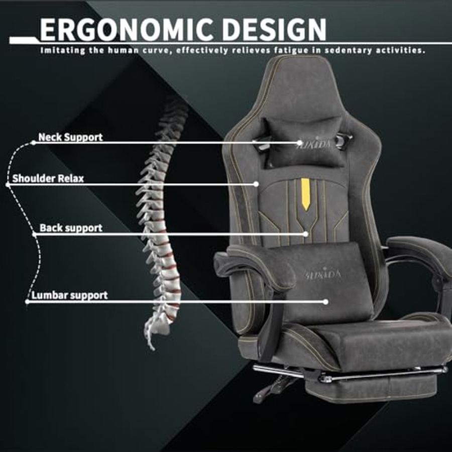 自宅のオフィスで使用できる、フットレスト付きのゲーミングチェ - Office Chair Cushion のレビューと価格
