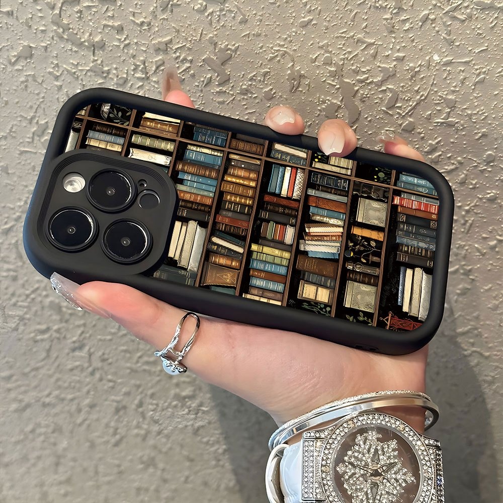 本棚風クリエイティブパターンのiPhoneケース iPhon - Bookshelf のレビューと価格