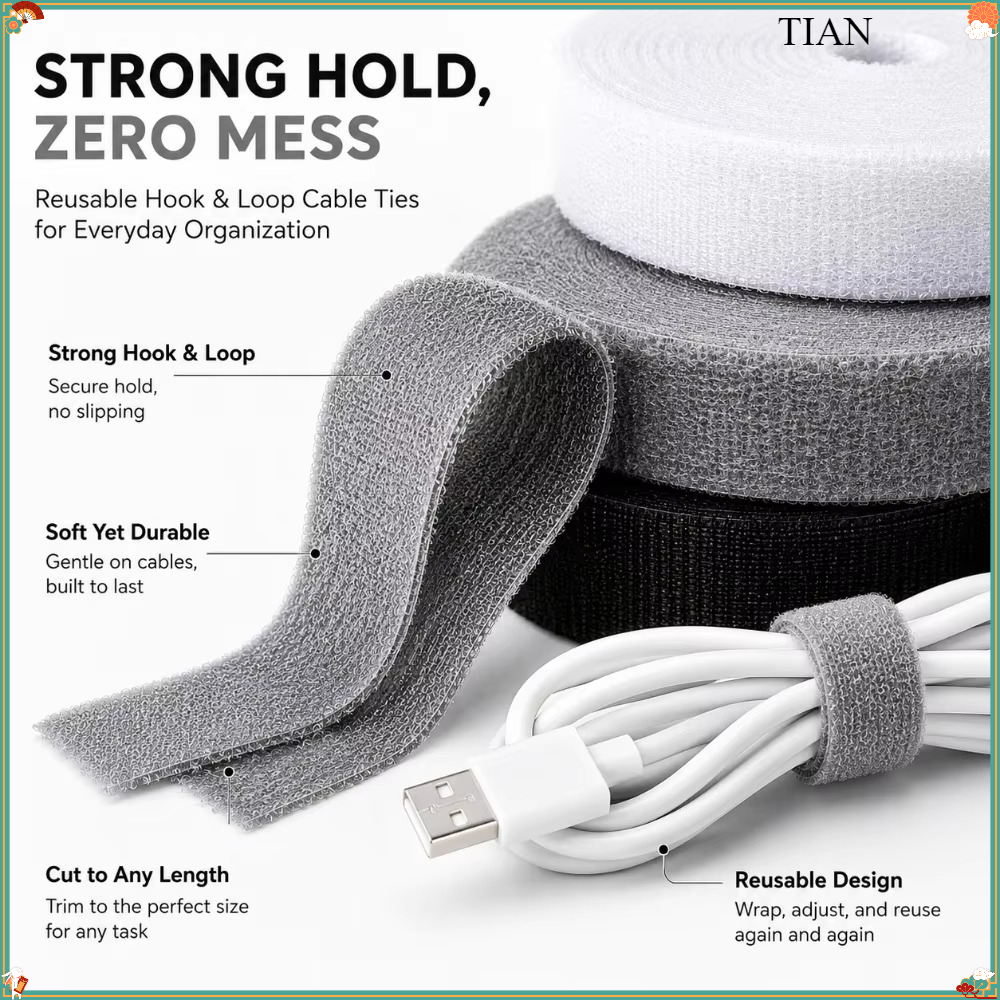 1個入り、繰り返し使えるケーブル結束バンド。必要な長さにカッ - Desk Organizer のレビューと価格