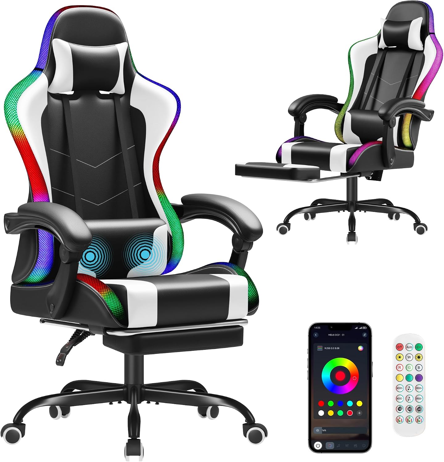 Homall ゲーミングチェア、エルゴノミックPCチェア、マ - Office Chair のレビューと価格