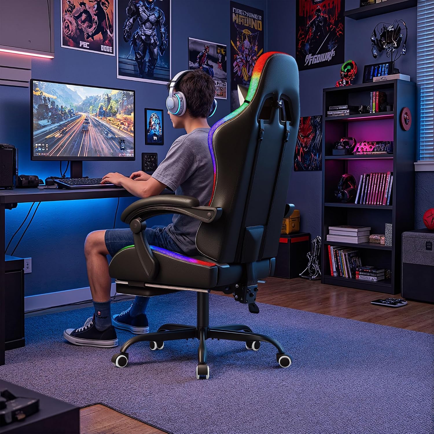 Homall ゲーミングチェア、エルゴノミックPCチェア、マ - Office Chair のレビューと価格