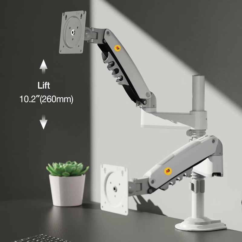 デュアルモニターデスクマウントスタンド フルモーションスイベ - Monitor Stand のレビューと価格