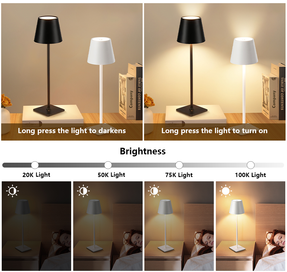 LED充電式デスクライトワイヤレステーブルランプ無段階調光タ - Desk Lamp のレビューと価格